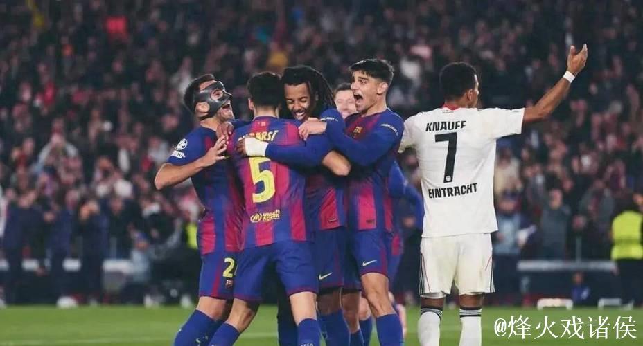后卫双响建功，巴萨2-1力克法兰克福
