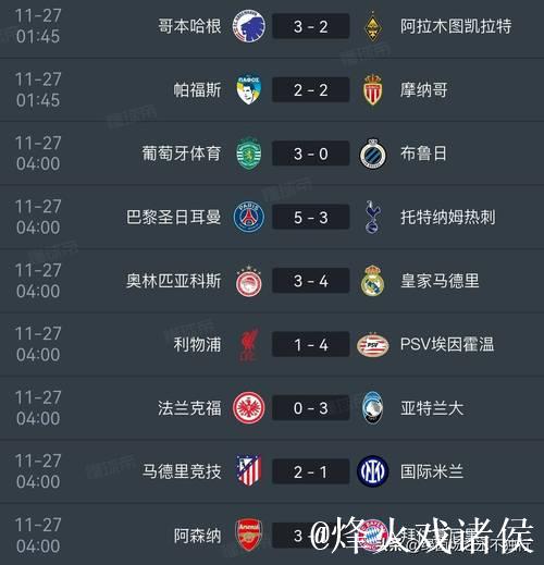 阿森纳3-1拜仁 皇马4-3利物浦 欧冠最新战报